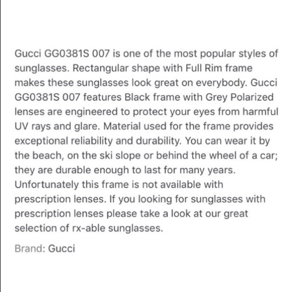 GUCCI Polarized unisex sunglasses - Picture 8 of 8